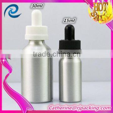 Good quality 30ml 15ml aluminum dropper bottle with childproof type dropper