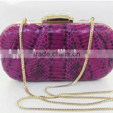 high quality China Wholesale Custom china supplier real leathreal snake skin clutch bager