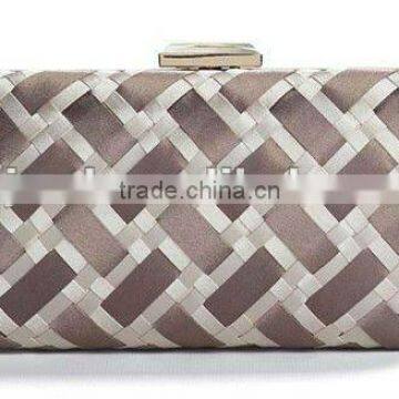 evening bags factory sell metal clasp&knit fabric clutch evening bag