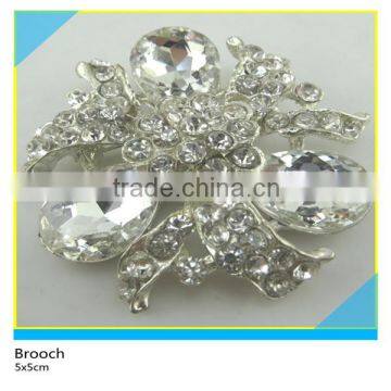 Bling Bling Clear Diamond Rhinestone Brooch Clear Crystal Flower Brooch 5x5cm