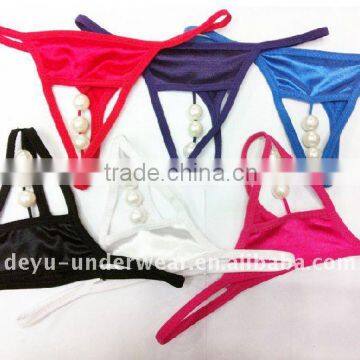 0.48USD Top High Quality New Hot Sexy Ladies Satin&Pearl G-String(gddzk031)