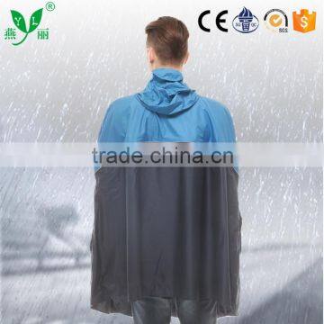 YANLI Blue-black Fashion Pvc Poncho Raincoat With a Receive Bag photo-3
