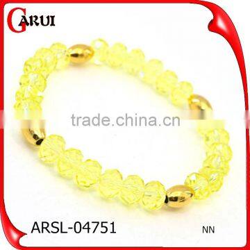 Stainless steel jewelry fashion yellow pink crystal bead bracelet