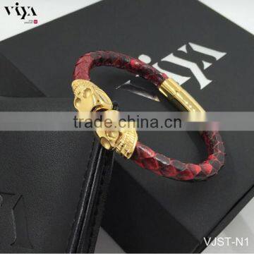 2016 New Fashion Men's Gold SKull Bracelets High Unique Design Men'S Skull Chain Bracelet With Skull China Fashion Jewelry