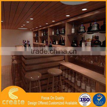 Modern Red Wooden Design Displaying Wall Showcase for Wine Stand for Home & Bar photo-2