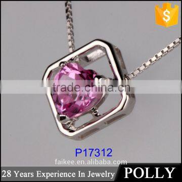 Popular Rubellite 18k Rose Gold Small Diamond Pendants Designs With Color Stone photo-5