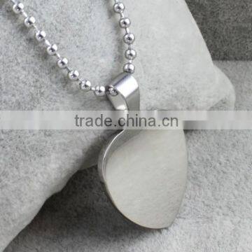 High Polished Silver Stainless Steel Blank Pendant Heart Shaped Dog Tag