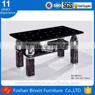 Living room furniture F05 rectangular glass coffee table aluminum alloy metal tea table