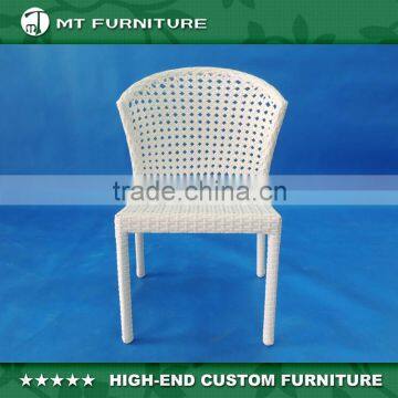 White Bistro Chairs Stacking Ourdoor Rattan Furniture