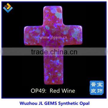 Synthetic Red Wine Cross Opal Stone with Cheap Price