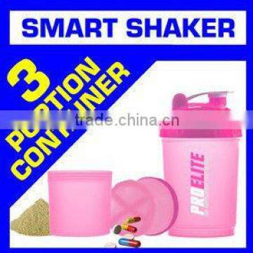 2015 New pc shaker bottle Custom foldable Plastic joyShaker Protein Bottle with container BPA Free