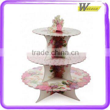 3MM Board Garden Party Pink Flora 3 layer Thanks Giving Day Cupcake Stand