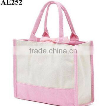 New Arrival light color canvas shopping bags with logo