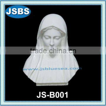 White marble female bust statue