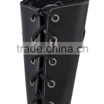 Black Lace-up Gothic Cross Leather Wristband New Bracelet photo-2