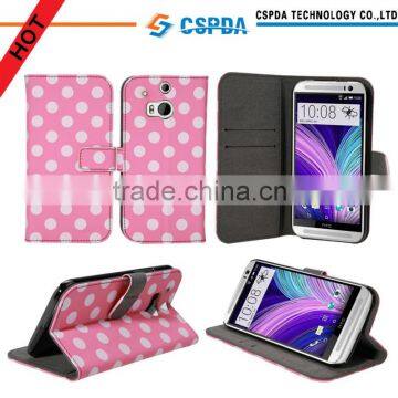 Fashion design wallet leather case for 2014 htc one m8 mobile phone