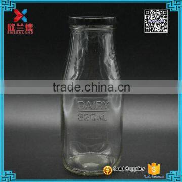 320ml Engraving Milk Bottle Wholesale Bottles Empty Glass Bottle