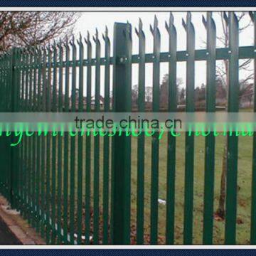 Post of optional base plates Palisade fence panel