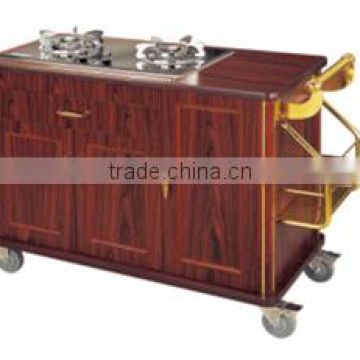 High quality mobile hotel flambe trolley with competetive price