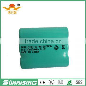 China Brand AA600mAh 3.6v ni-mh rechargeable battery pack