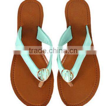 Personalized Monogrammed Mint Slip-On Sandals