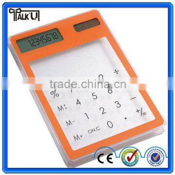 Energy saving touch screen mini digital transparent solar calculator/desktop calculator mini transprent calculator