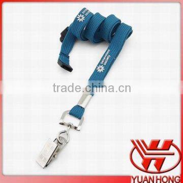 Silkscreen printing top quality tubular lanyards with bull dog clip for sale