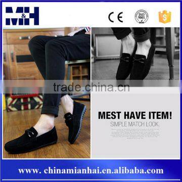 New Arrival Suede Flat Black Loafer Shoes Casual