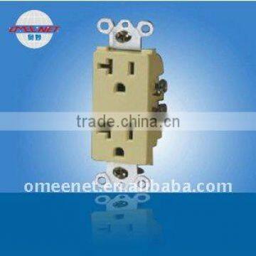 Duplex Decorative Power Socket 20A 125V PC Cover With Plate