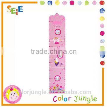 Kids room decro growth chart to height measurement with cartoon printing