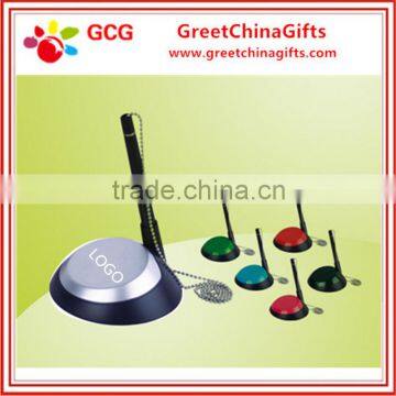 Promotion plastic table ball point pen with metal string                        
                                                                                Supplier's Choice