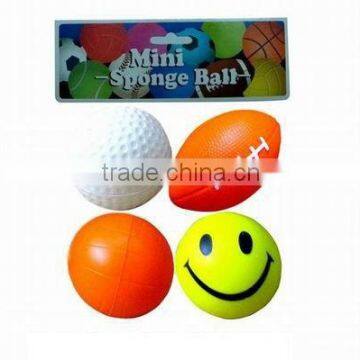 2.5"IN GOLF,VOLLEYBALL ,SOCCER,SMILE FACE BALL 4ASST