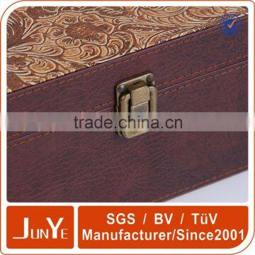 Dark Brown Two Bottles Wine pu Gift Packaging Box Quality Choice photo-6