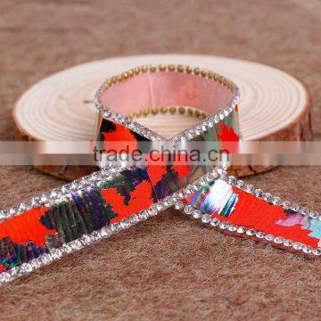 Rhinestone Trimming Cloth Stripe Rhinestone Chain For Garment