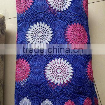 2016 best selling 100% polyester textile embroidery fabric latest dress design