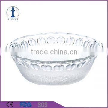Creative stemless clear round embossed salad bowl fruit bowl                        
                                                Quality Choice