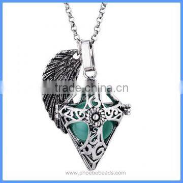 Love Gift For Mother Baby Angel Wing Religion Cross Hollow Cage Musical Sound Ball Pendant Pregnancy Necklaces BAC-M060