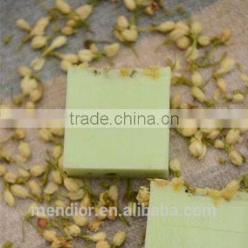 Jasmin essence oil & green tea handmade soap face cleaning soap whitening blackhead remove cold process gift OEM custom brand