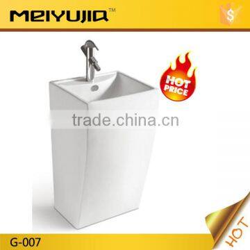 Foshan Meiyujia Ceramic G-007 one piece wash basin with pedestal