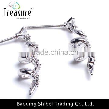 Fashion Jewelry Hot Selling Wholesale Rhinestone Spiral Long Drop Earring photo-5