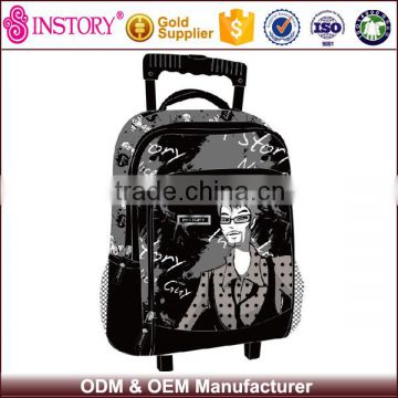 Nice Guy Black PU Men Travel Lightweight Trolley Bag