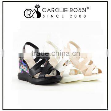 flowering print platform wedge girls beach summer sandals