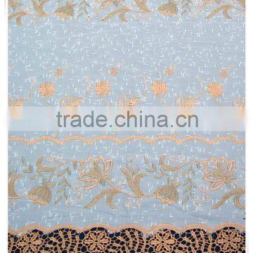 china made curtain fabric 15 years top-rated golden seller newest 100% polyester Water soluble embroidered cloth