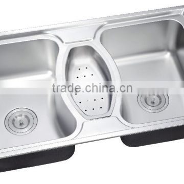 Factory pirce triple bowl Stainless Steel kitchen round Sinks