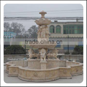 Hand Carved Decorative Outdoor Marble Lion Fountain For Sale