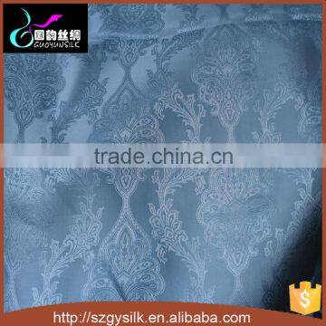 damask pattern jacquard 100%raw silk brocade fabric