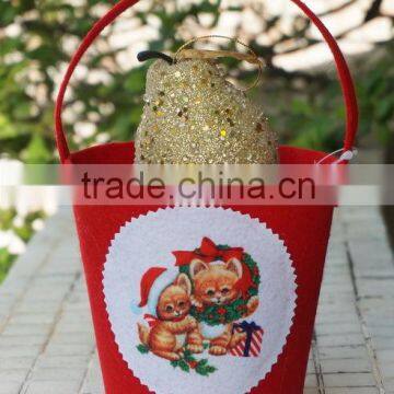 felt Christmas pet food containers