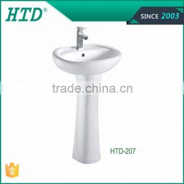 HTD-207 hot sale ceramic popular design cheap pedestal washing sink