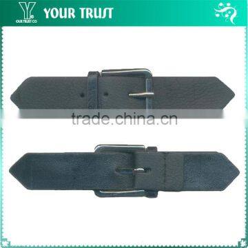 Gunmetal Alloy Buckle Black Coat Leather Toggle Buttons