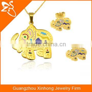 African Jewelry Set Nigerian Wedding Flower Shaped Stainless Steel Costume Jewelry Necklace And Earring Ring Jewelry Set photo-2